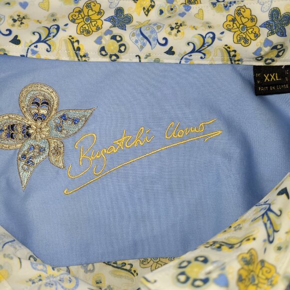 Bugatchi Uomo Retro Paisley Long Sleeve Button-Up Dress Shirt size Mens 2XL - Picture 3 of 3